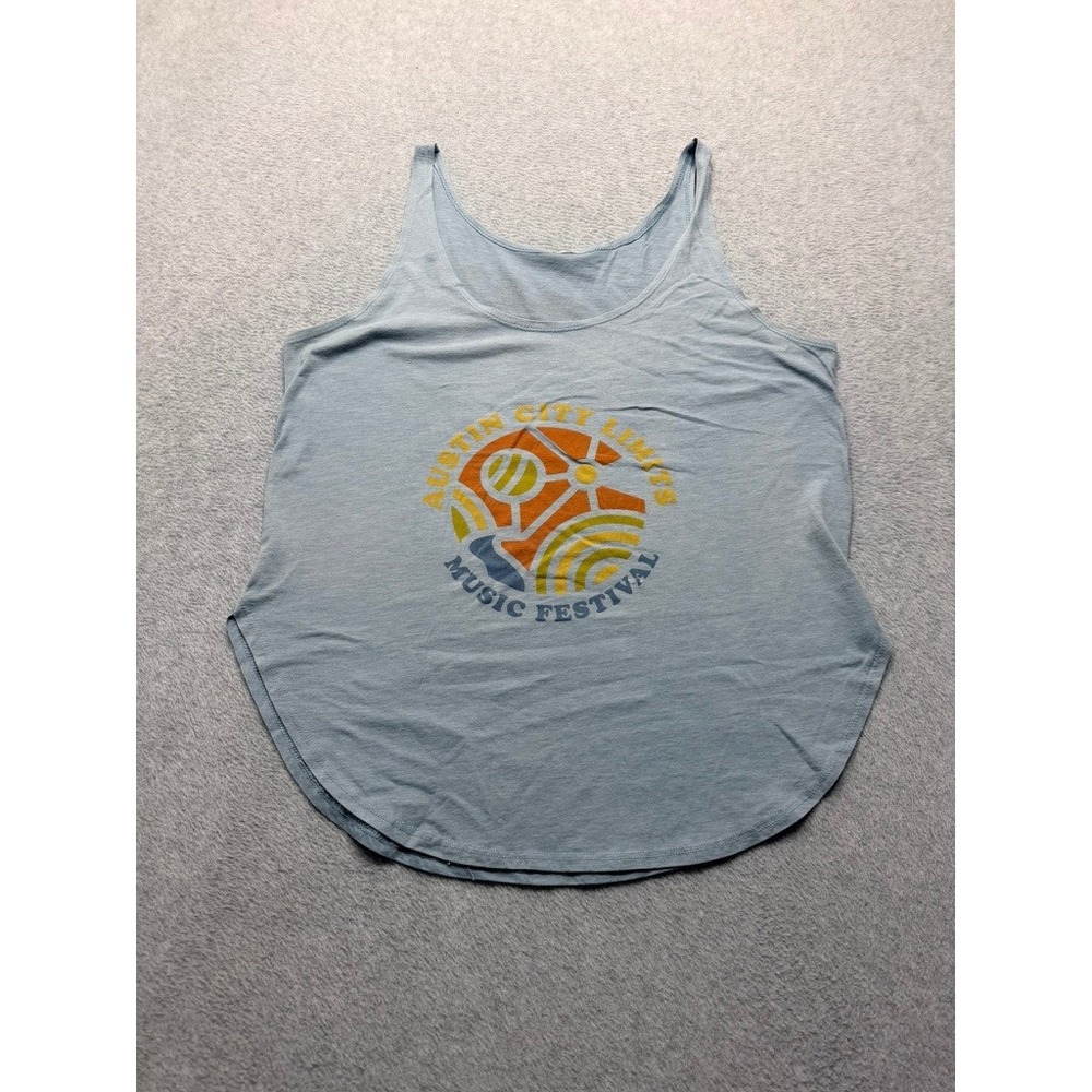 Austin City Limits Music Festival Graphic Tank Top Blue Scoop Neck XL